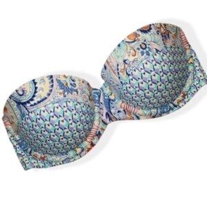 [VS] Printed Strapless Swim Push Up Bikini Top